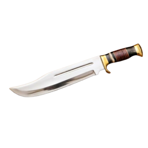 Couteau Bowie de haute qualité pour l'extérieur, lame fixe en acier Damas avec manche en bois de rose, couteau de camping OEM, cadeau pour chasseur - Product Image 1