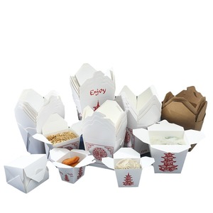 Caja de cartón blanca con forma de pagoda para llevar, ideal para pollo frito, pasta, arroz frito, <span class=keywords><strong>sushi</strong></span>, ensalada y comida rápida. - Product Image 5