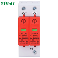 Parafoudre YOGU PV DC 600V 1000V, dispositif de protection contre les surtensions 2P SPD pour la protection des systèmes d'énergie solaire