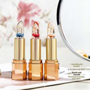 Private Label with Petal <b>Gold</b> Leaf Crystal Lip Oil Moisturizing Repair Dry Lips Fade Lines Non Sticky Color Changing Lip Gloss - Product Image 2