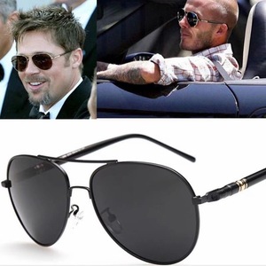 Lunettes de soleil pilote polarisées UV400 ovales à monture intégrale pour homme - Product Image 1