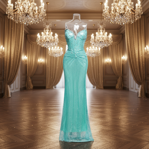 aquamarine gold dress Gold Sheer Sequin Dress main image 0