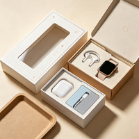Boîte à rabat magnétique en forme de livre en carton rigide écologique, boîte d'emballage personnalisée de luxe pour écouteurs, petits produits électroniques