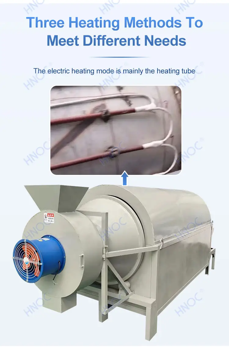 Secador de batata para forno mecânico, pequeno tambor rotativo máquina de secar barba de carvão vegetal