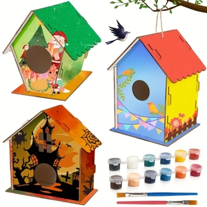 Xây dựng và sơn birdhouse chế biến gỗ Kit - DIY bức tranh và lắp ráp thiết lập - Product Image 5