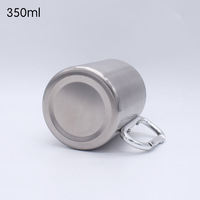 Mug isotherme en acier inoxydable 350 ml avec mousqueton, isolation thermique à double paroi, anneau en D et poignée auto-bloquante pour événements festifs