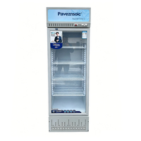 Réfrigérateur-congélateur vitré à double température avec refroidissement par air, sans givre et 2 portes, pour usage domestique ou commercial