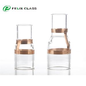 Tubo Curvo de Vidrio Borosilicato 3.3 Transparente, Forma Personalizada, con Papel de Lámina Dorada en el Centro, Garantía de 3 Años para la Industria - Product Image 2