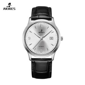 Orologio Meccanico da Uomo Akires di Alta Qualità, Stile Retrò, Accessorio da Polso con Cinturino in Pelle e Quadrante Analogico - Product Image 1