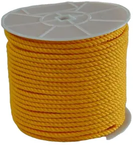 3 股扭曲的黄色聚丙烯绳/pp 包装绳