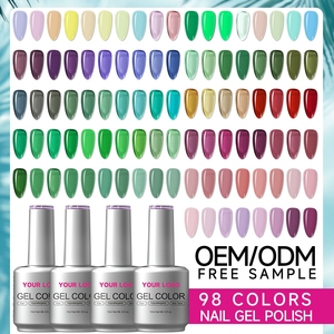 เจลทาเล็บคุณภาพสูง OEM ขนาด 15 มล. 98 สี มาตรฐาน EU เทรนด์ใหม่ รับผลิตแบรนด์ส่วนตัว ปราศจากสาร Hema และ TPO - Product Image 1