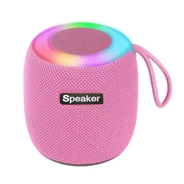 RGB Light Mini Speaker Loud Stereo Mini Size Fabric Speaker Portable Wireless Stereo Speaker Outdoor Use/Car/Home/Camping