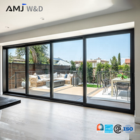 Puerta Corredera de Vidrio Panorámica para Exteriores, Perfiles de Aluminio, Puerta Corredera de Vidrio Resistente para Patio