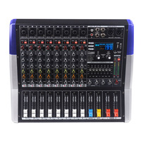Console de mixage amplifiée professionnelle TF 4, 6 ou 8 canaux en métal, 300W x 2, avec 99 préréglages, réverbération, égaliseur 3 bandes, stéréo, MP3