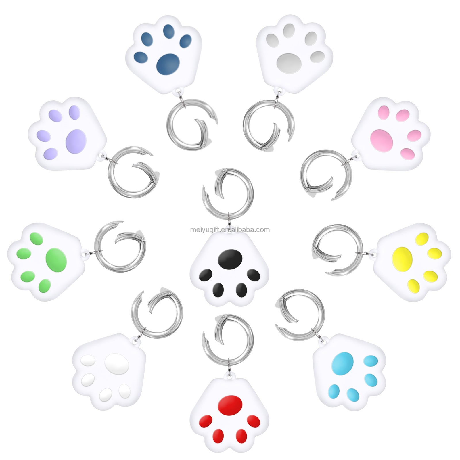 Wholesale locator tracker anti-lost device keychain smart silicone keychain hang tags keyring case airtags