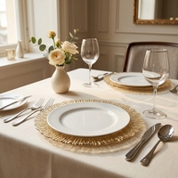 Assiette de Présentation Décorative en Plastique Écologique Effet Miroir Argenté pour Hôtels, Banquets et Mariages – Or