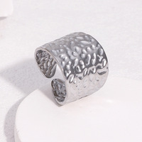 Beliebter Edelstahl Offener Ring Cool Minimalistisch 18K Vergoldet Wasserdicht Breit Verstellbar Damenring Mode Party Schmuck