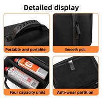 Sac de rangement pour réchaud de camping extérieur, bouteille de gaz/carburant, en EVA rigide, résistant aux chutes, isolé, noir, forme allongée