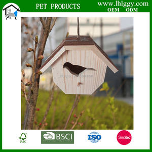 Nichoir à oiseaux en bois de conception naturelle, grand / moyen / petit - Product Image 4