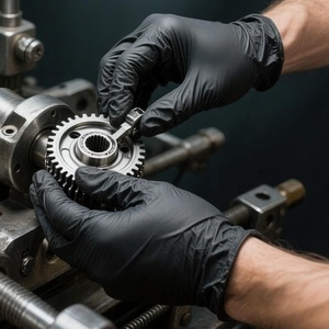 100 unids/caja guantes de nitrilo Industrial Anti químico dedo textura negro sin polvo 3mil guantes de nitrilo desechables para mecánico - Product Image 3