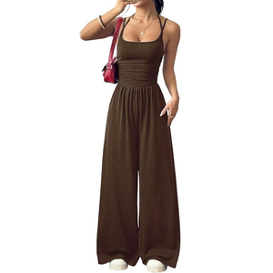 Mono de verano para mujer Channel Fashion 2026 con tirantes finos, de una pieza, pantalón ancho y holgado - Product Image 3