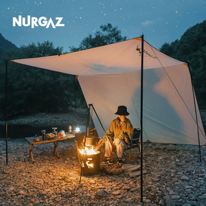 Support de réchaud de camping portable et réglable Nurgaz Outdoor Triangle Pot Stand Noir pour foyer de camp - Product Image 2