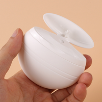 Pot cosmétique sphérique en PE de 50g avec couvercle rabattable intégré, vide, pour crème visage et protection solaire, flacon pour soins de la peau, logo personnalisé