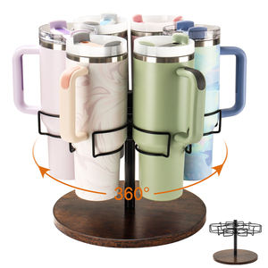 Organizzatore Girevole Nero per Portabicchieri per Bottiglie d'Acqua Stanley da 40 Oz, Supporto di Stoccaggio Facile da Installare - Product Image 2