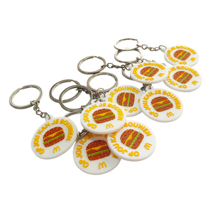 Porte-clés <span class=keywords><strong>en</strong></span> PVC souple personnalisé avec design de hamburger, porte-clés <span class=keywords><strong>en</strong></span> caoutchouc <span class=keywords><strong>3D</strong></span> <span class=keywords><strong>en</strong></span> relief pour <span class=keywords><strong>les</strong></span> cadeaux promotionnels des restaurants de restauration rapide - Product Image 1