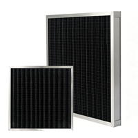Filtre à charbon actif plissé pré-filtrant pour ventilation CVC, absorption des odeurs, performance G4 conforme à la norme EN779
