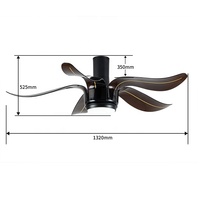 Ventilateur à lumière LED ABS multifonction intelligent 52 pouces en forme de fleur Lampes 24W pour ventilateurs de plafond