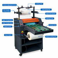 Machine à plastifier double face 380 mm avec alimentation par courroie, anti-ondulation, couteau de découpe et rembobinage en option
