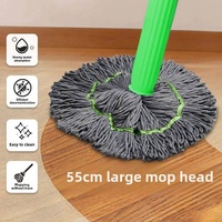 Mopa Metálica Doméstica de Doble Uso para Limpieza de Suelos, Seca y Húmeda, con Cubo de Autolimpieza y Sistema de Lavado sin Manos, Absorbente y Descontaminante