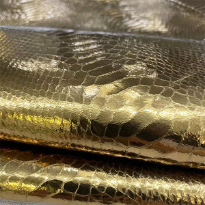 Da Cừu Lớp Đầu Tiên Da Trăn Vàng Kim Loại Da Mềm Cho Quần Áo Và Túi Xách Da Thật - Product Image 4