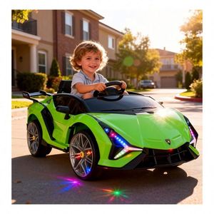<b>Battery</b> <b>Operated</b> Plastic Kids Ride-On Car 4-Wheel Durable Wheels MP3 Music Player Educational Double Drive One Button Start 380W - Product Image 1