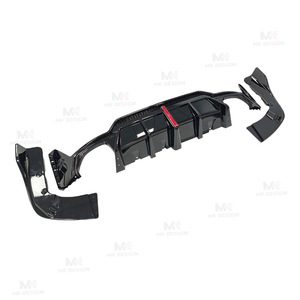 Diffusore labbro paraurti posteriore stile PP per <span class=keywords><strong>BMW</strong></span> <span class=keywords><strong>3</strong></span> <span class=keywords><strong>serie</strong></span> G20 G28 LCI 2023 + diffusore posteriore nero lucido ABS splitter laterali alette - Product Image 3
