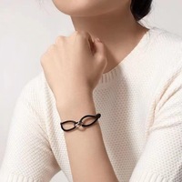 SongYi joyería de moda cuerda alambre vinculado 3 anillos cordón ajustable tejido mano de la suerte cuerda pulsera de satén de acero inoxidable