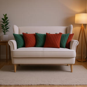 SOGA Set di 6 fodere per cuscini in maglia diamantata da 45 cm, rosso e verde, per divani del soggiorno - Product Image 2