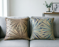 Housse de coussin carrée en jacquard métallique double face, motif abstrait Feux d'artifice, de luxe, vente en gros directe usine