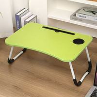 Table d'Ordinateur Portable Pliable en Plastique, Portable, avec Fente pour Carte et Porte-Gobelet, pour Bureau à Domicile ou Dortoir Étudiant (Vente en Gros)