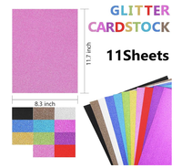 Feuilles de papier cartonné A4 scintillantes Art et artisanat Carton épais avec surface lisse Revêtement PE simple face Couleurs mélangées