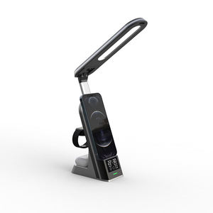 Multifunctional 7 in 1 Folding <b>Wireless</b> Charger with Eye Protection Desk Lamp Digital <b>Alarm</b> Clock <b>Wireless</b> Charging Station - Product Image 5