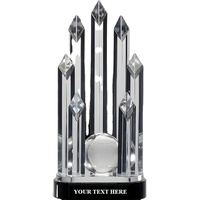 NOUVEAU Grand trophée de baseball en cristal en forme de colonne