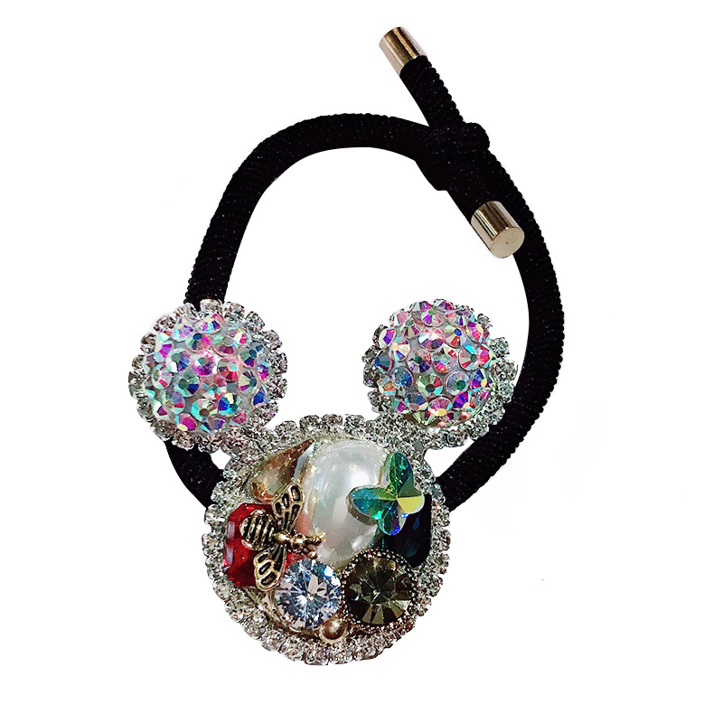 Новые корейские аксессуары для волос со стразами и золотыми бусинами в форме ушей высокоэластичная резинка для волос резинки для волос эластичные резинки для волос