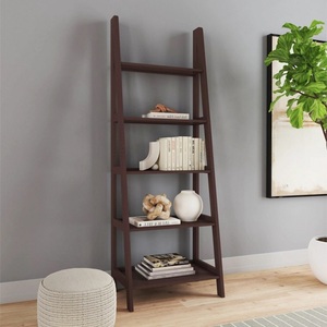 Modern 5 Tier Ladder Bookshelf for Office & Living Room with Metal Frame and Wooden Shelings Storage Rack for Home Decor - Product Image 1