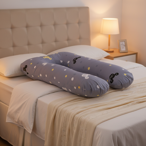 Oreiller de grossesse en coton 100% en forme de U, soutien du cou pour les dormeurs latéraux, bienfaits thérapeutiques pour tout le corps pour les femmes enceintes - Product Image 4