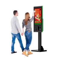 Kiosque de commande automatique pour restaurant, écran tactile, machine de paiement de factures avec lecteur de codes-barres en option, fonction SDK