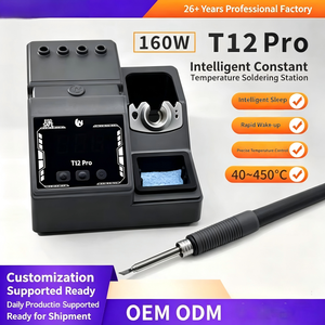 Estación de Soldadura T12 Pro 160W con Pantalla Digital, Temperatura Ajustable, Elemento Calefactor de Cerámica, 110V-240V, Punta Recta, 1 Año de Garantía - Product Image 2