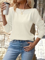 Pull en tricot élégant pour femmes, à manches longues et à découpes