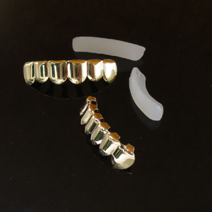 Grillz Hip-hop Lumineux Tendance pour Homme – Bijoux Corporels Dorés/Argentés en Cuivre avec Zirconium – Grillz Dentaires Punk – Vente en Gros - Product Image 6